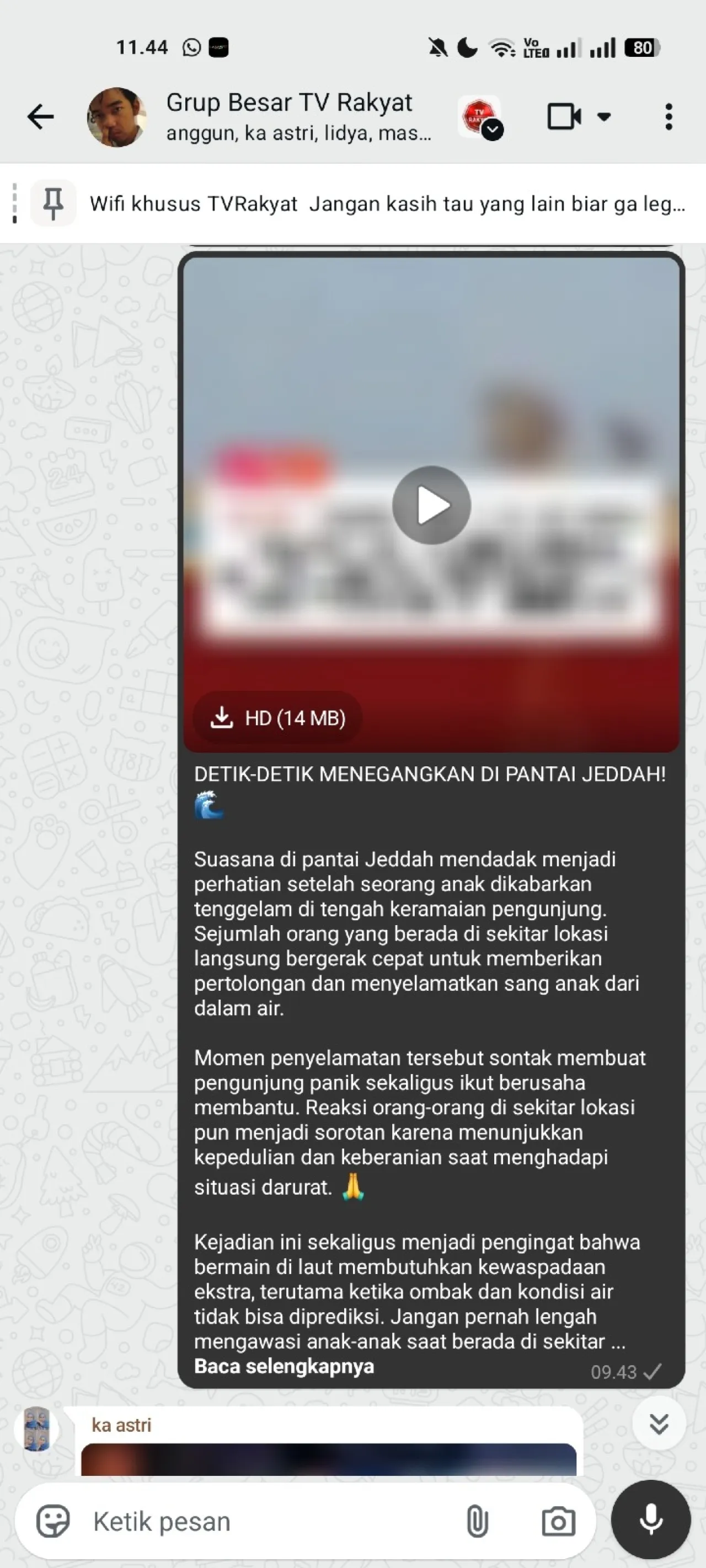 seorang anak yang butuh penyelamatan di laut  — News